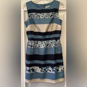 Ann Taylor Loft Sleeveless Dress Size Medium Petite MP Knee Length Blue Stripes